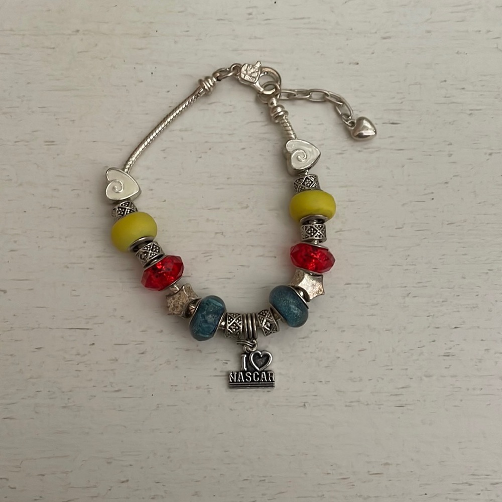 NASCAR charm bracelet- extra long